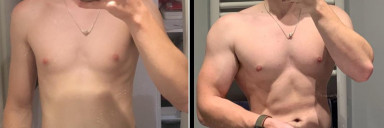 16 lbs Weight Gain Before and After 5'5 Male 125 lbs to 141 lbs