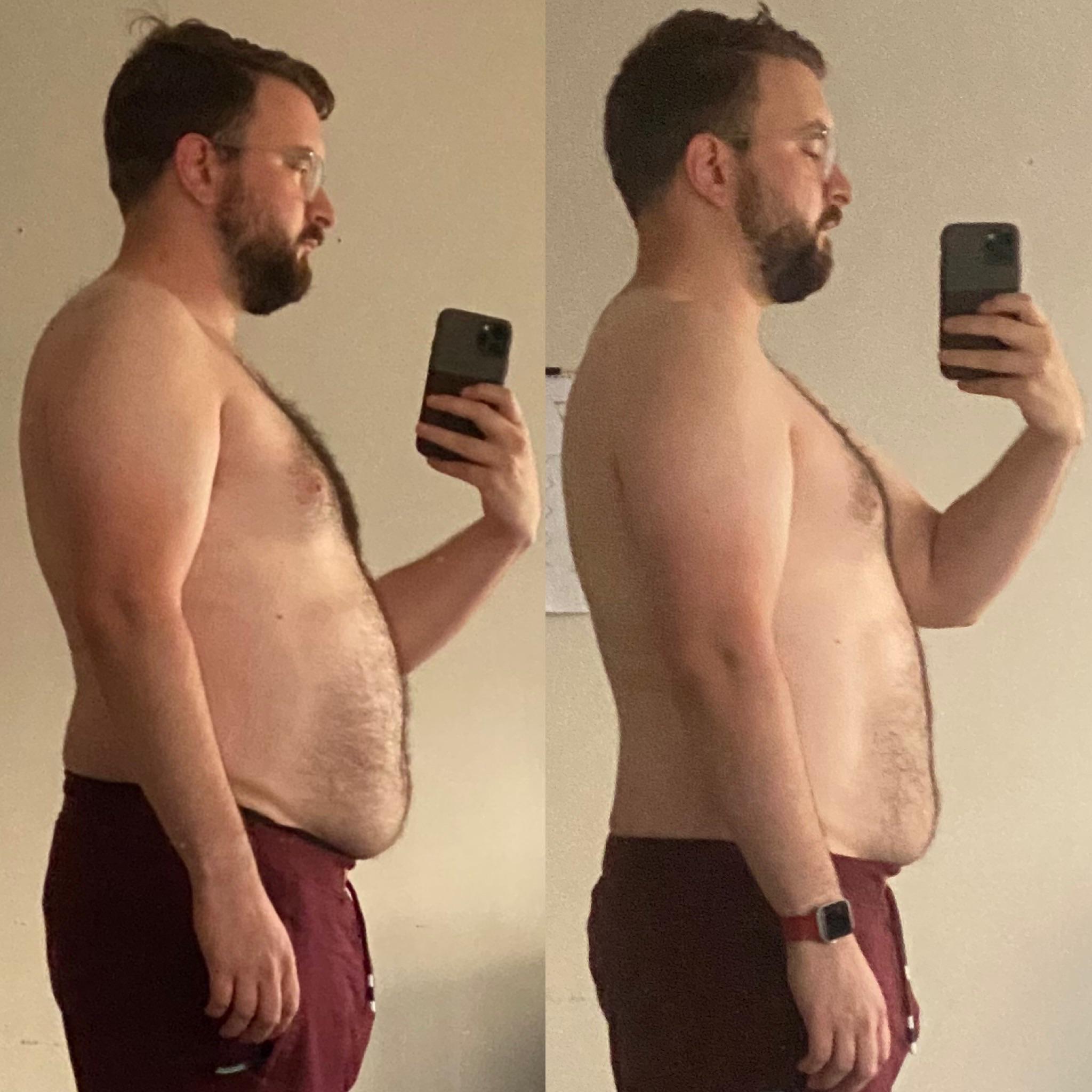 7 lbs Fat Loss Before and After 5 feet 9 Male 209 lbs to 202 lbs