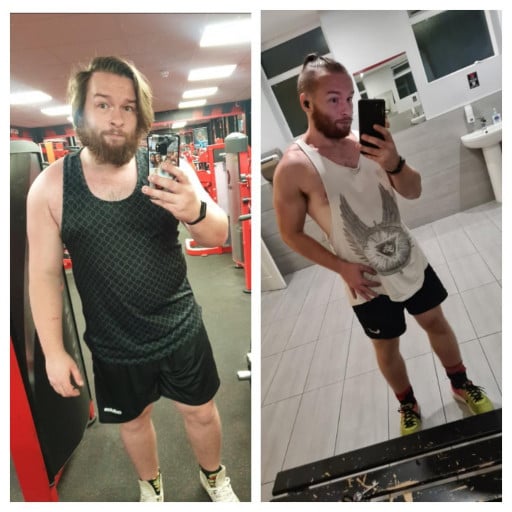 5'7 Male 58 lbs Weight Loss Before and After 225 lbs to 167 lbs