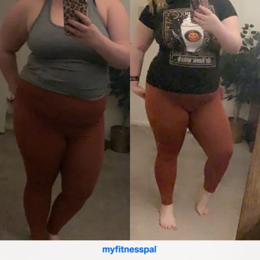 5 foot 2 Female Before and After 40 lbs Weight Loss 256 lbs to 216 lbs