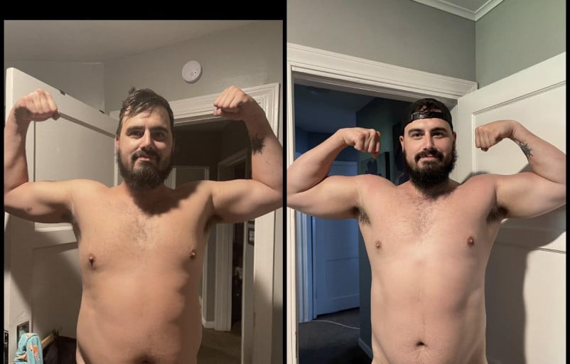 6'2 Male 17 lbs Fat Loss Before and After 275 lbs to 258 lbs