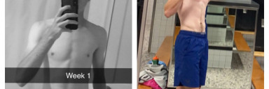 6 feet 4 Male Before and After 45 lbs Muscle Gain 125 lbs to 170 lbs