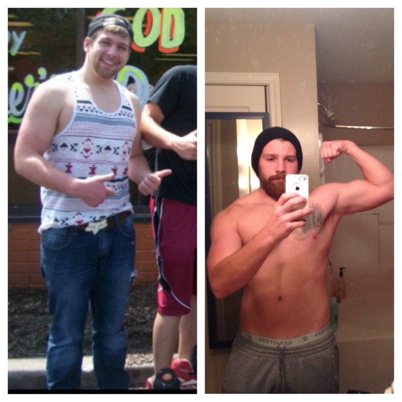 40 lbs Weight Loss Before and After 6 foot Male 220 lbs to 180 lbs