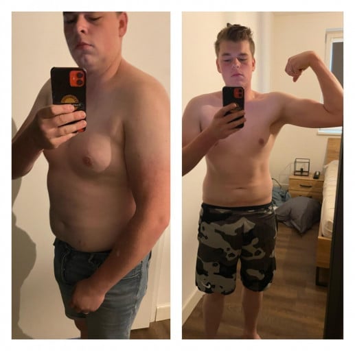 6 feet 1 Male Before and After 49 lbs Weight Loss 234 lbs to 185 lbs
