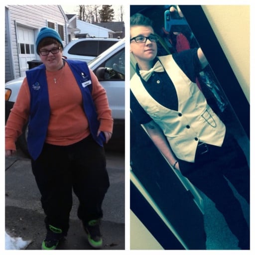5 feet 4 Female Before and After 175 lbs Fat Loss 300 lbs to 125 lbs