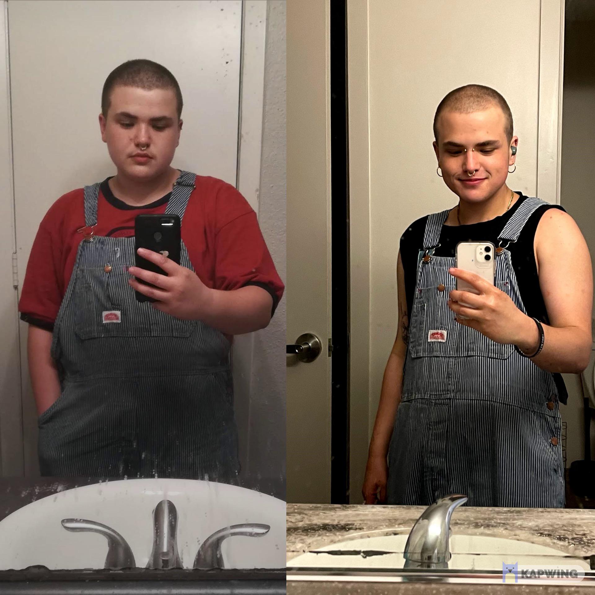 5'3 Male Before and After 58 lbs Weight Loss 213 lbs to 155 lbs