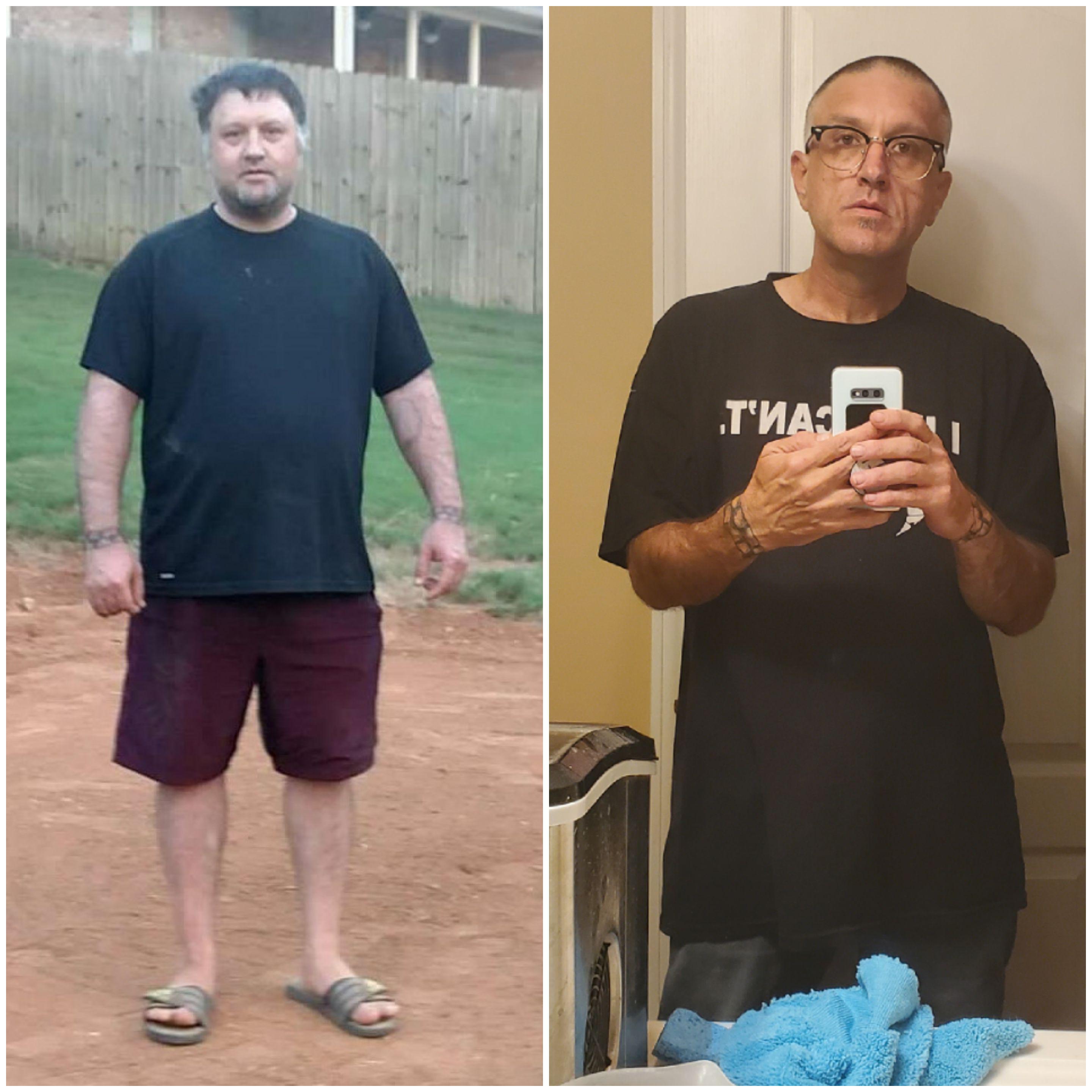 100 lbs Fat Loss Before and After 5 feet 9 Male 260 lbs to 160 lbs