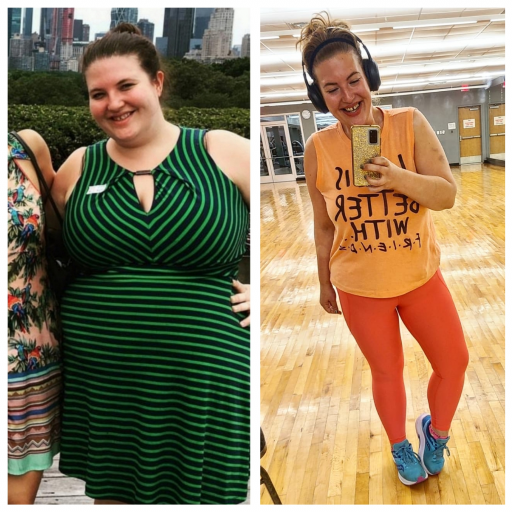 5'5 Female Before and After 77 lbs Weight Loss 258 lbs to 181 lbs