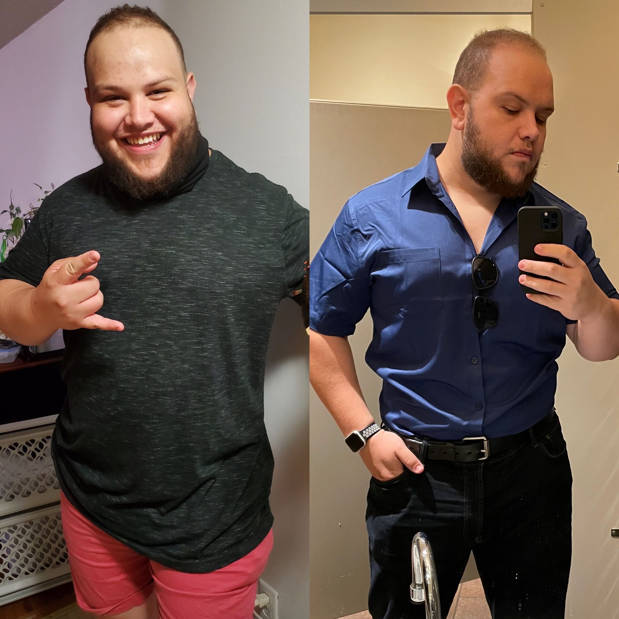 6 foot 2 Male Progress Pics of 95 lbs Fat Loss 330 lbs to 235 lbs