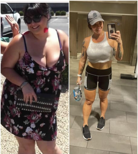 5'9 Female 105 lbs Fat Loss Before and After 275 lbs to 170 lbs