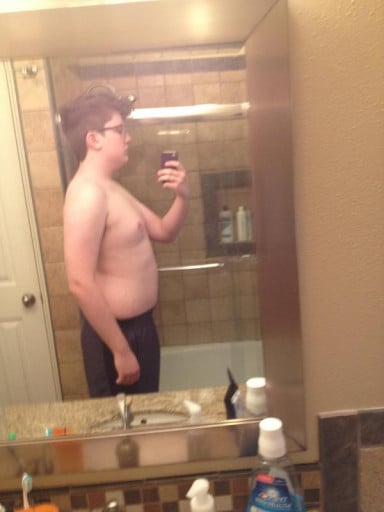 A photo of a 6'1" man showing a weight loss from 200 pounds to 160 pounds. A total loss of 40 pounds.