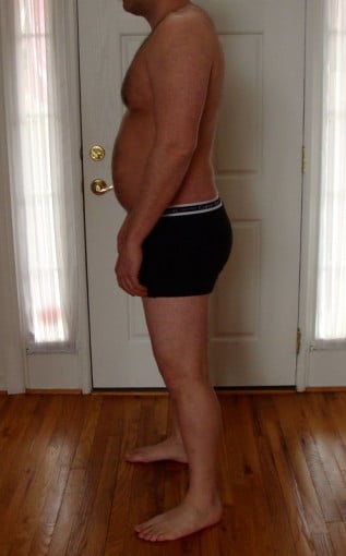 A picture of a 6'2" male showing a snapshot of 230 pounds at a height of 6'2