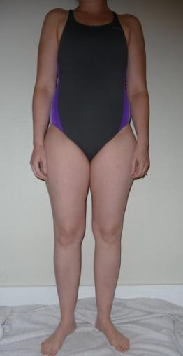 A picture of a 5'4" female showing a snapshot of 130 pounds at a height of 5'4