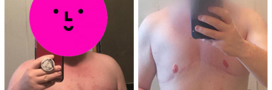Before and After 60 lbs Weight Loss 5 feet 4 Male 230 lbs to 170 lbs