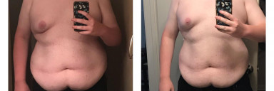 6 feet 5 Male 45 lbs Fat Loss 345 lbs to 300 lbs
