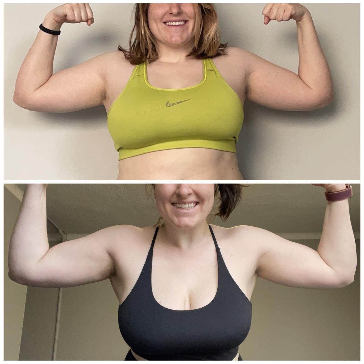 5 foot 5 Female Before and After 7 lbs Weight Loss 189 lbs to 182 lbs