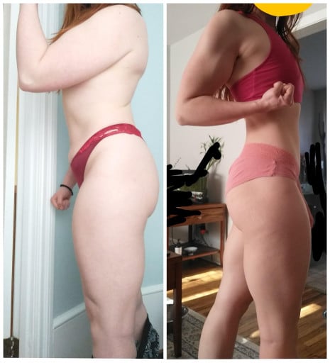 5 feet 5 Female Progress Pics of 20 lbs Weight Loss 153 lbs to 133 lbs