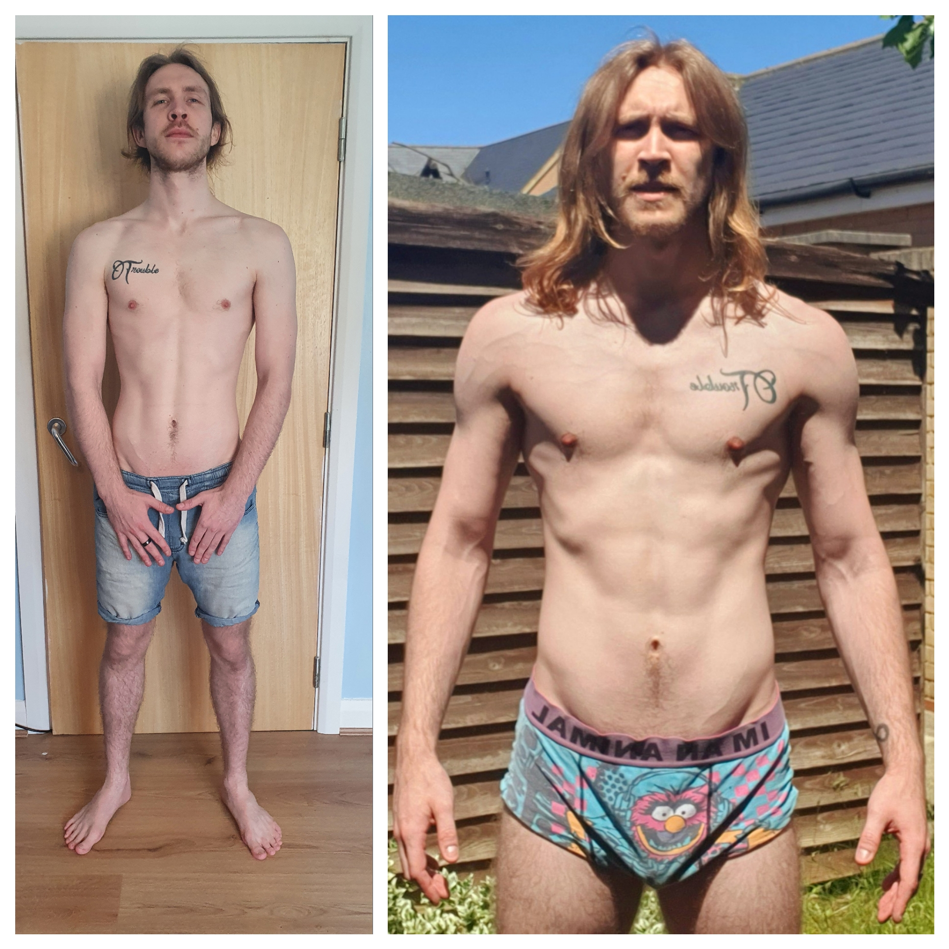 6'1 Male Progress Pics of 21 lbs Muscle Gain 147 lbs to 168 lbs