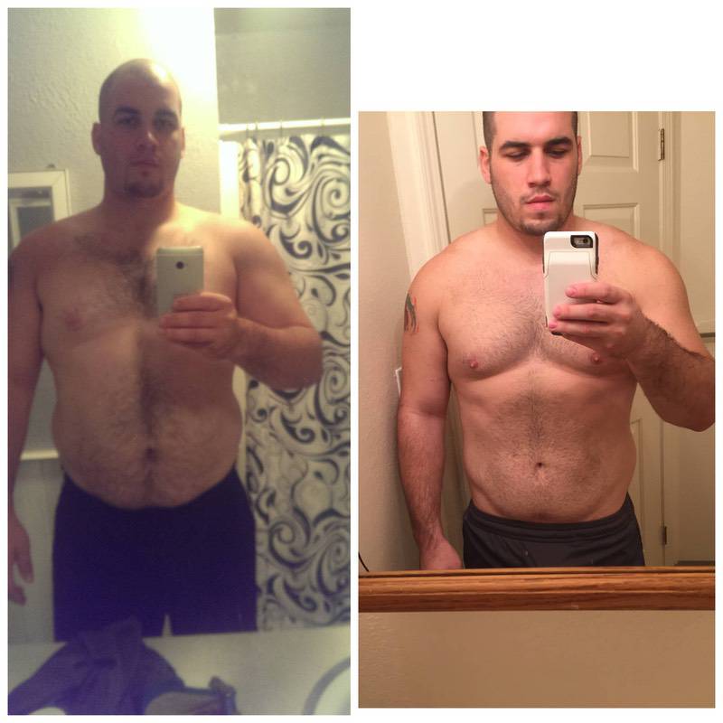 6 foot 2 Male Before and After 45 lbs Weight Loss 290 lbs to 245 lbs