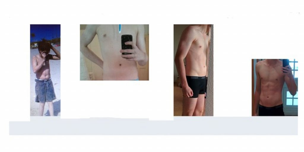 5 feet 5 Male 13 lbs Muscle Gain Before and After 121 lbs to 134 lbs
