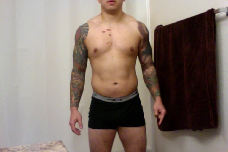 A picture of a 5'8" male showing a snapshot of 185 pounds at a height of 5'8