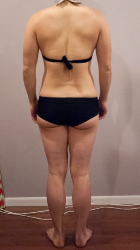 A progress pic of a 5'1" woman showing a snapshot of 122 pounds at a height of 5'1