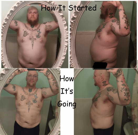 6 foot 3 Male Progress Pics of 35 lbs Fat Loss 317 lbs to 282 lbs