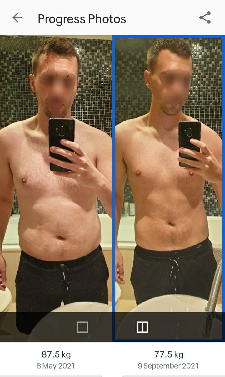Before and After 21 lbs Weight Loss 5'11 Male 192 lbs to 171 lbs
