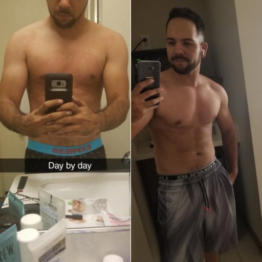 20 lbs Muscle Gain Before and After 5 foot 10 Male 150 lbs to 170 lbs