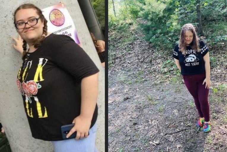 5 feet 3 Female Progress Pics of 70 lbs Weight Loss 265 lbs to 195 lbs