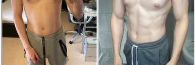 20 lbs Muscle Gain Before and After 5 feet 6 Male 121 lbs to 141 lbs