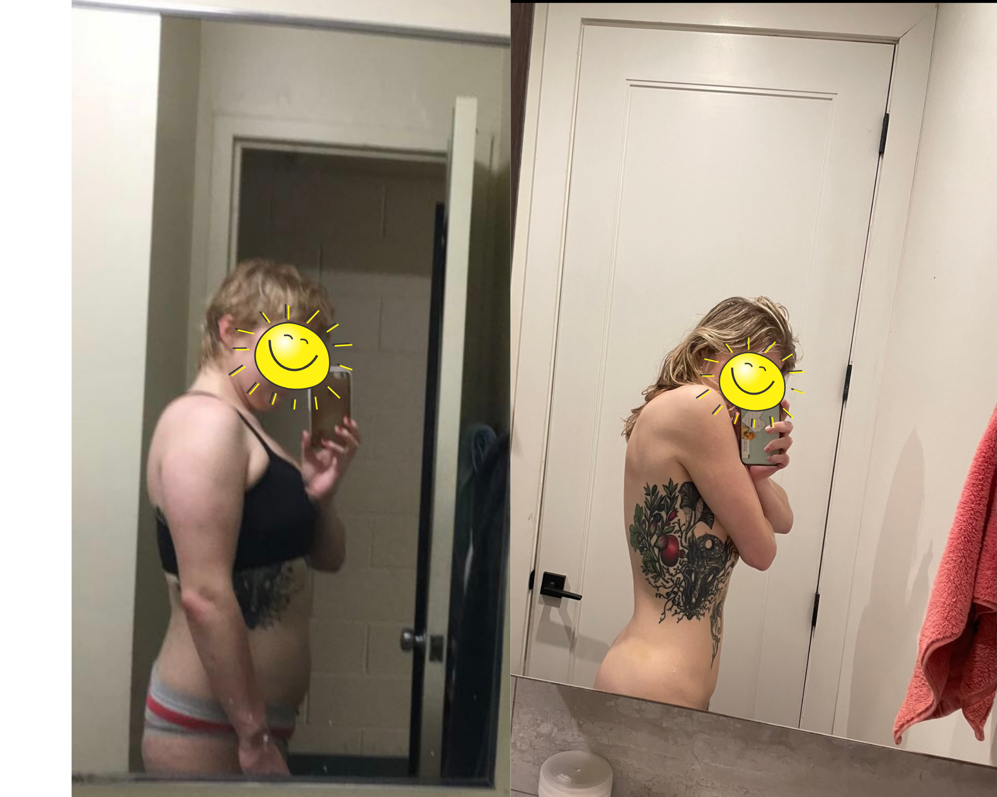 5 foot 9 Female Before and After 30 lbs Fat Loss 185 lbs to 155 lbs