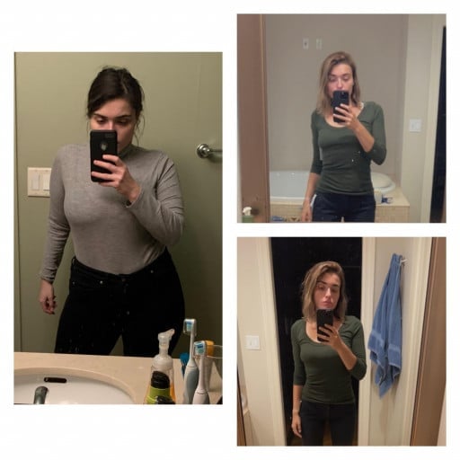 5 foot 5 Female Before and After 15 lbs Fat Loss 215 lbs to 200 lbs