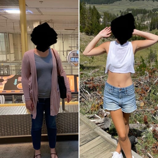 5 foot 8 Female Before and After 42 lbs Fat Loss 167 lbs to 125 lbs