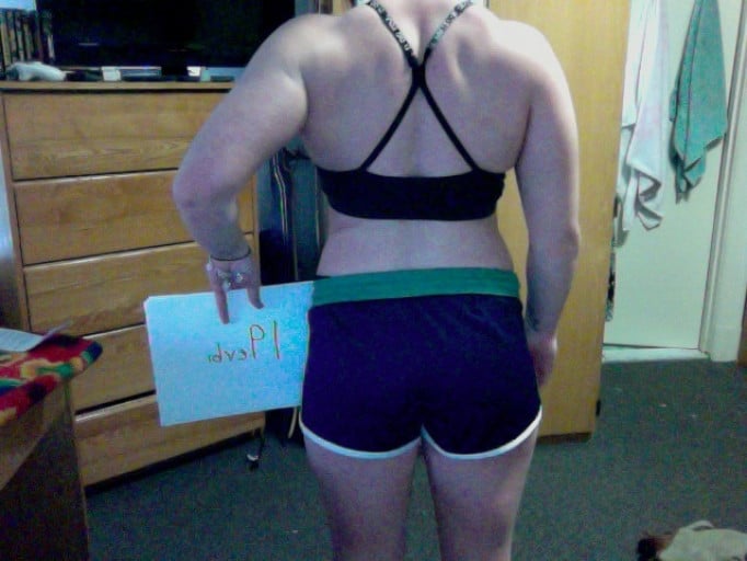 A progress pic of a 5'1" woman showing a snapshot of 138 pounds at a height of 5'1