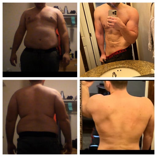 6 foot Male 100 lbs Weight Loss Before and After 300 lbs to 200 lbs.