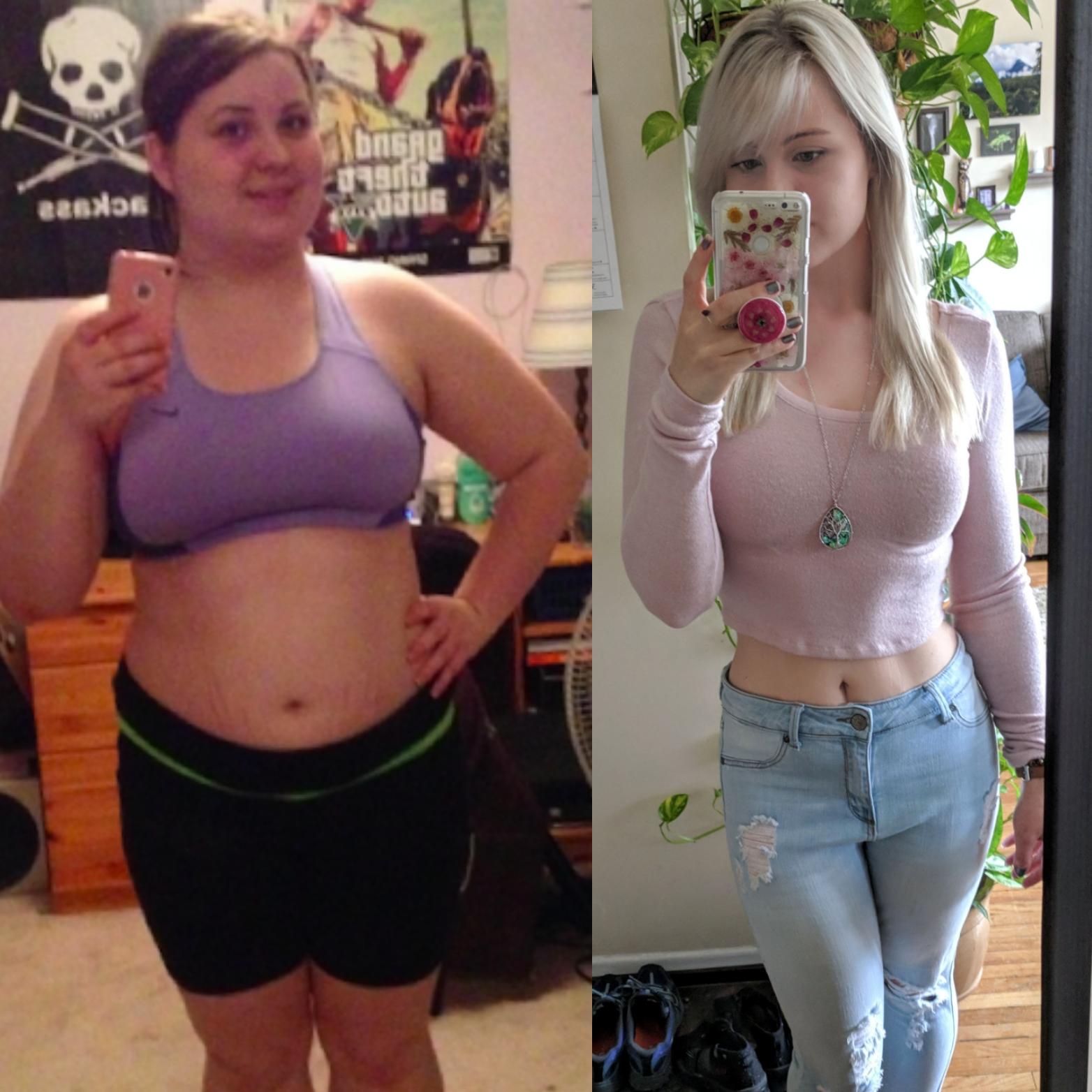 86 lbs Fat Loss 5'4 Female 220 lbs to 134 lbs