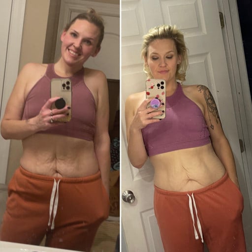 Progress Pics of 30 lbs Fat Loss 5'9 Female 200 lbs to 170 lbs
