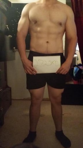 A photo of a 5'9" man showing a snapshot of 190 pounds at a height of 5'9