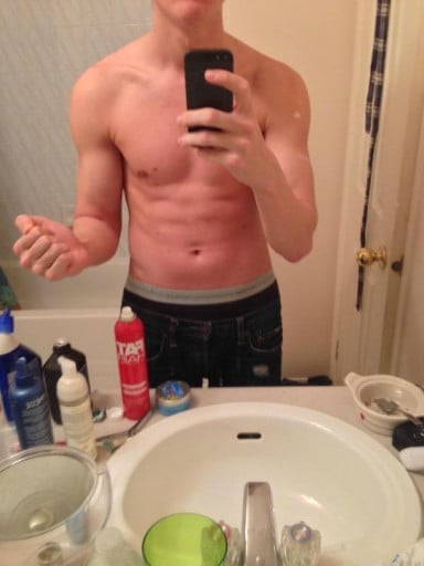35 lbs Muscle Gain Before and After 5 foot 9 Male 115 lbs to 150 lbs