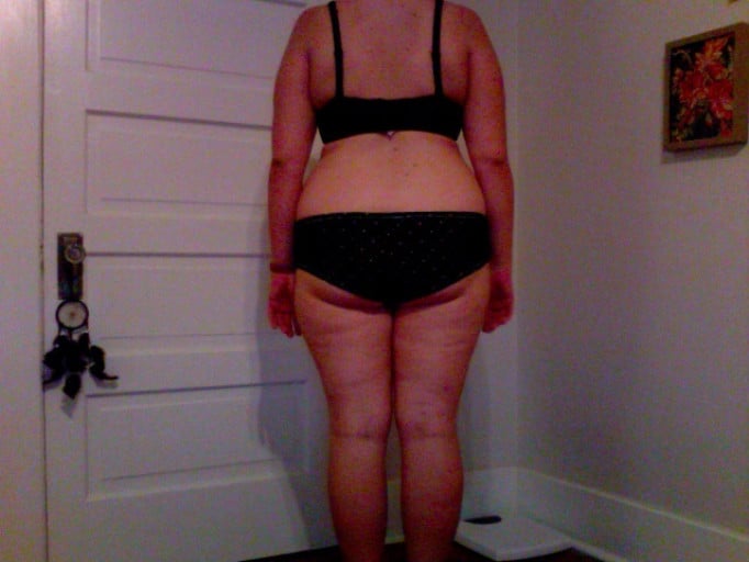 A progress pic of a 5'6" woman showing a snapshot of 193 pounds at a height of 5'6