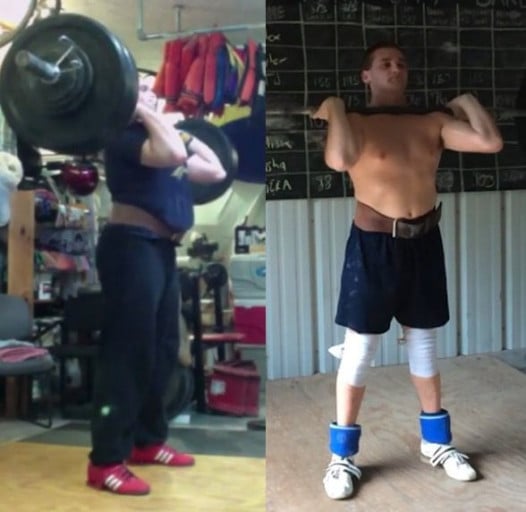 A before and after photo of a 5'10" male showing a fat loss from 238 pounds to 172 pounds. A total loss of 66 pounds.