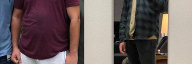 Before and After 80 lbs Weight Loss 6 feet 1 Male 257 lbs to 177 lbs
