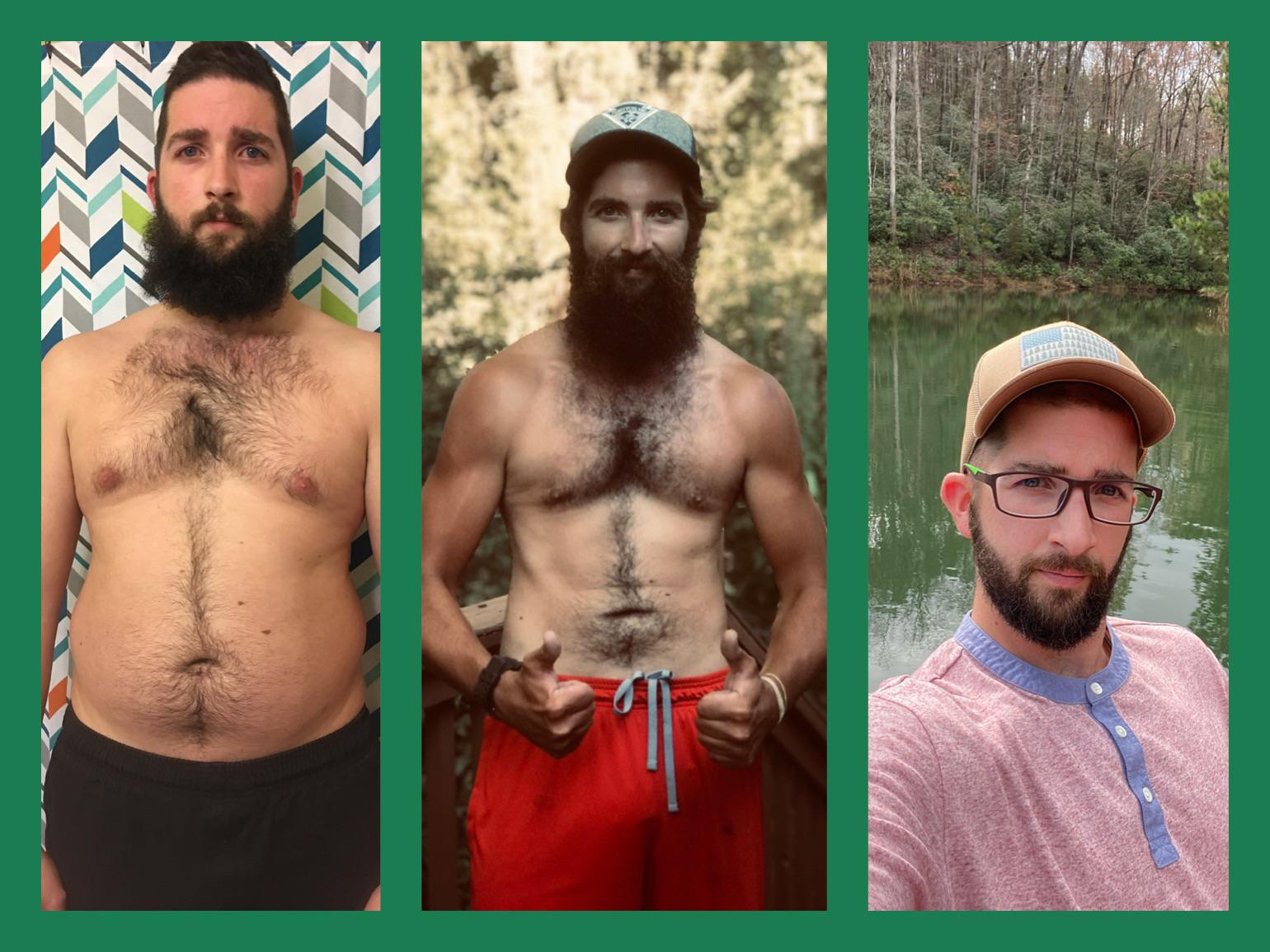 Before and After 73 lbs Weight Loss 5 foot 10 Male 220 lbs to 147 lbs