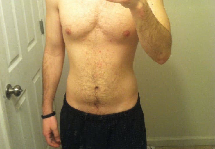 A progress pic of a 5'9" man showing a weight cut from 172 pounds to 141 pounds. A total loss of 31 pounds.