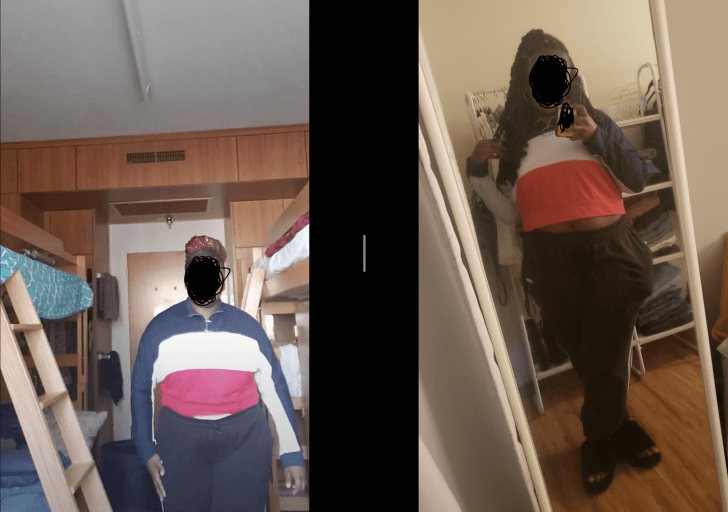 47 lbs Weight Loss Before and After 5'4 Female 262 lbs to 215 lbs