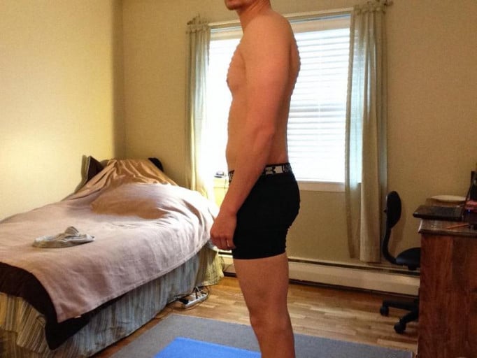 A picture of a 6'2" male showing a snapshot of 185 pounds at a height of 6'2