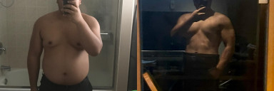 5'7 Male 50 lbs Fat Loss Before and After 230 lbs to 180 lbs