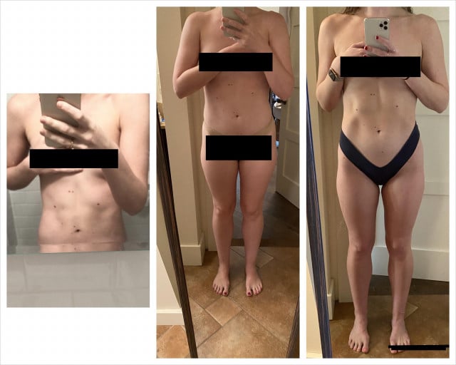 5'8 Female Progress Pics of 26 lbs Weight Gain 130 lbs to 156 lbs