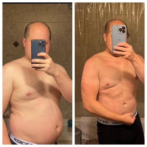 30 lbs Fat Loss Before and After 5 foot 7 Male 197 lbs to 167 lbs